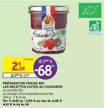 Intermarché Hyper Préparation Fraise Bio Les Recettes Cuites Au Chaudron offre