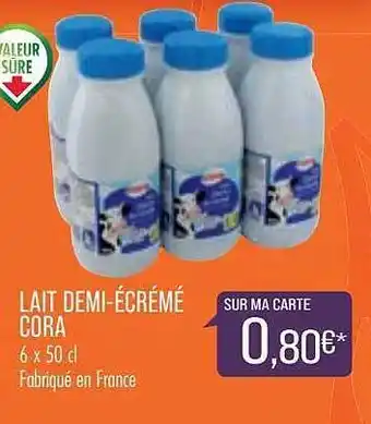 Match Lait Demi-écrémé Cora offre