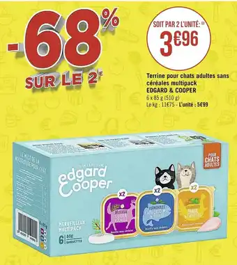 EDGARD & COOPER terrine pour chats adultes sans céréales multipack