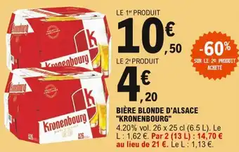 E.Leclerc "KRONENBOURG" bière blonde d'alsace offre