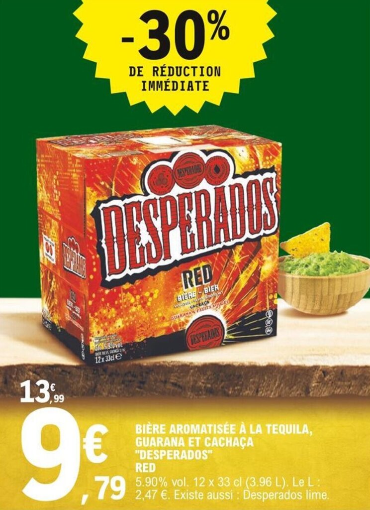 Promo DESPERADOS RED bière aromatisee à la tequila, guarana et