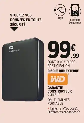 E.Leclerc WD disque dur externe offre