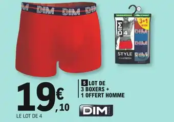 E.Leclerc DIM Lot de 3 boxers + 1 offert homme offre