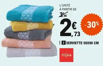 E.Leclerc TISSAIA serviette 50x90 cm offre