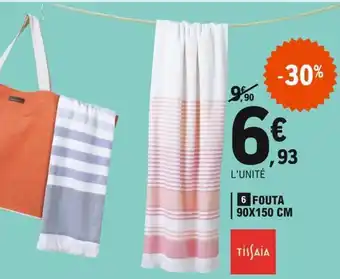 E.Leclerc TISSAIA fouta 90x150 cm offre
