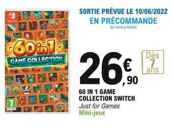E.Leclerc 60 in 1 game collection switch offre