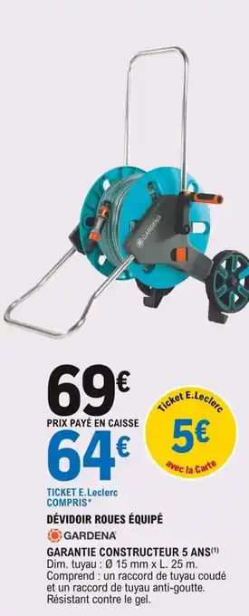 Dévidoir roues équipé
