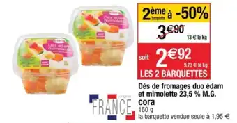 Dés de fromages duo édam et mimolette