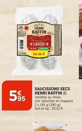 Bi1 Saucisson Secs Henri Raffin offre