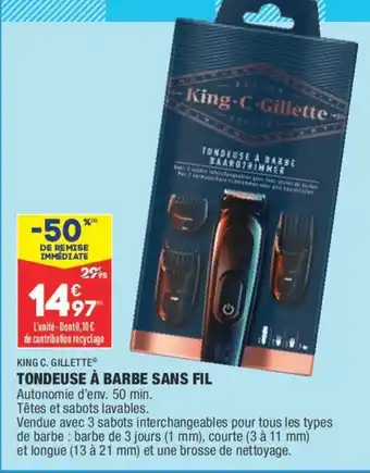 ALDI King C. Gillette Tondeuse à Barbe Sans Fil offre