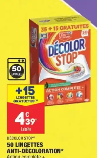 Décolor Stop 50 Lingettes Anti-Décoloration