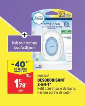 ALDI Febreze Désodorisant 2-En-1 offre