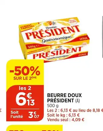Bi1 Beurre Doux Président offre