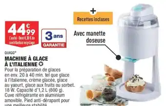 ALDI Quigg Machine à Glace à L'Italienne offre
