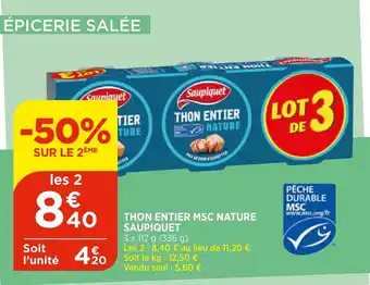 Bi1 Thon Entier MSC Nature Saupiquet offre