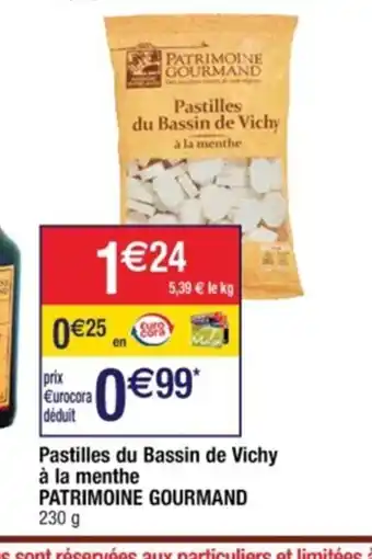 Pastilles du Bassin de Vichy à la menthe Patrimoine Gourmand