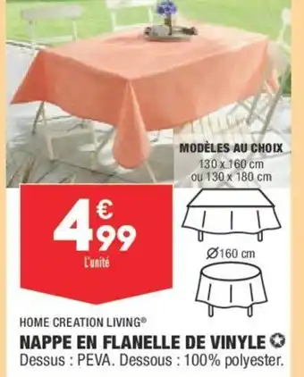 ALDI Home Creation Living Nappe En Flanelle de Vinyle offre