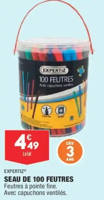 ALDI Expertiz Seau de 100 Feutres offre