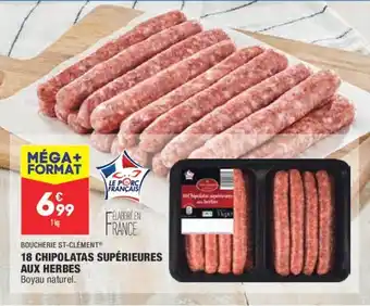 ALDI Boucherie St-Clément 18 Chipolatas Supérieures Aux Herbes offre