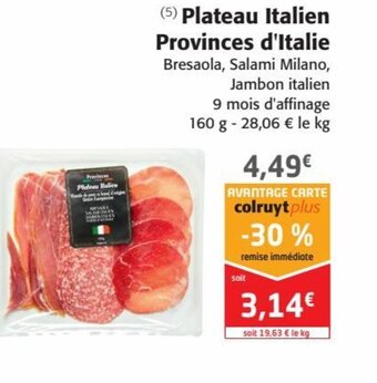 Colruyt Plateau Italien Provinces d'Italie offre