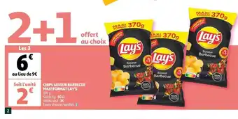 Auchan Supermarché Chips Saveur Barbecue Maxi Format Lay's offre