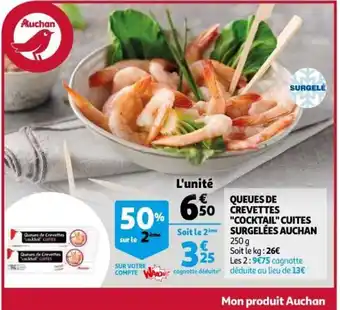 Queues de Crevettes Cocktail Cuites Surgelées Auchan