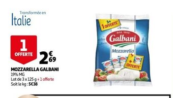Auchan Supermarché Mozzarella Galbani offre
