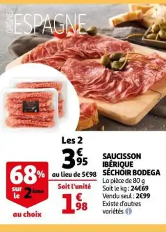 Auchan Supermarché Saucisson Ibérique Séchoir Bodega offre