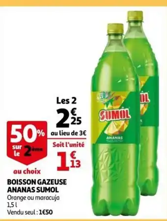 Auchan Supermarché Boisson Gazeuse Ananas Sumol offre