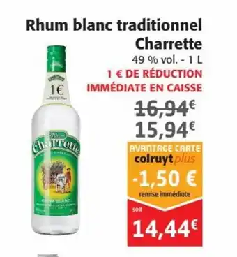 Charrette Rhum Blanc traditionnel
