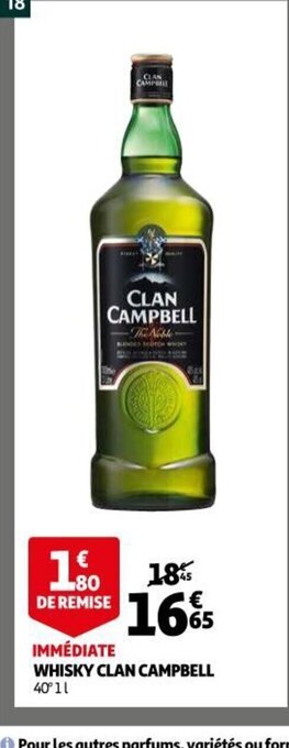 Auchan Supermarché Whisky Clan Campbell offre