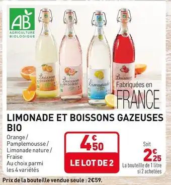 Grand Frais Limonade et boissons gazeuses bio offre