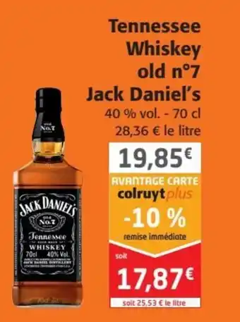 Colruyt Jack Daniel's Tennessee Whiskey old N°7 offre