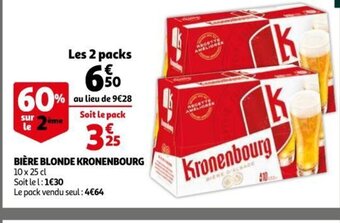 Auchan Supermarché Bière Blonde Kronenbourg offre