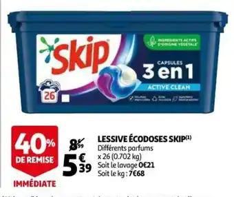Auchan Supermarché Lessive écodoses Skip offre