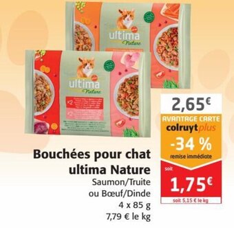 Colruyt Ultima Nature Bouchées pour chat offre