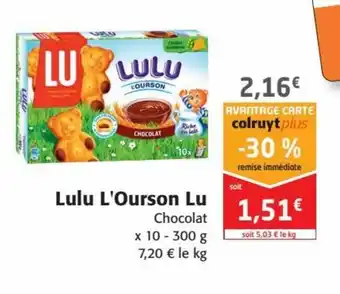 Colruyt lu Lulu L'Ourson Lu offre