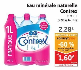 Colruyt Eau minérale naturelle contrex offre