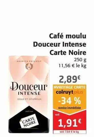 Colruyt Café moulu douceur intense carte noire offre