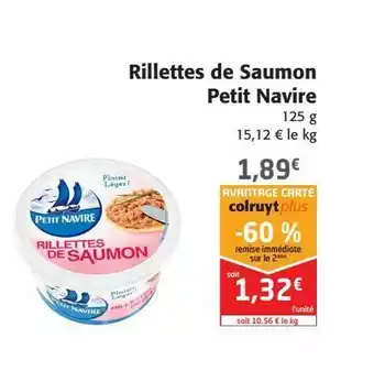 Colruyt Rillettes de saumon petit navire offre