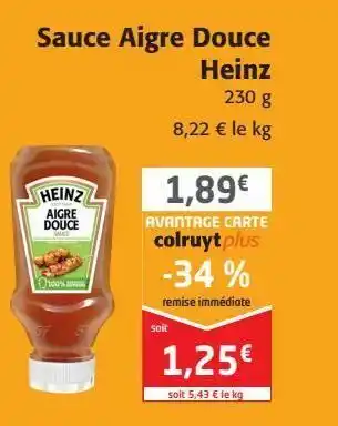 Colruyt Sauce aigre douce heinz offre