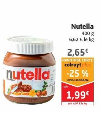 Colruyt Nutella offre