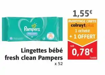 Colruyt Pampers Lingettes bébé fresh clean offre