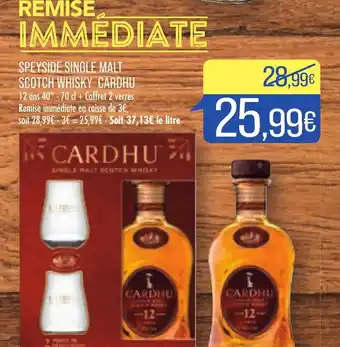 Match Cardhu Speyside Single Malt Scotch Whisky offre