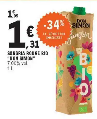 E.Leclerc Sangria Rouge Bio offre