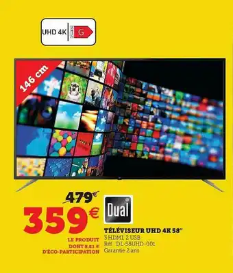 Hyper U Téléviseur Uhd 4k 58 offre