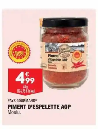 ALDI Piment D'espelette Aop Pays Gourmand offre