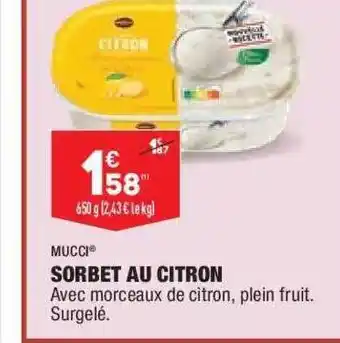 ALDI Sorbet Au Citron Mucci offre