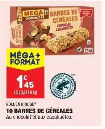 ALDI 10 Barres De Céréales Golden Bridge offre