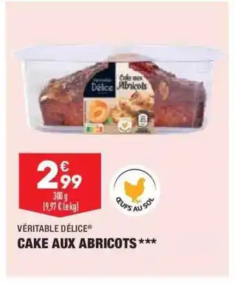 ALDI Cake Aux Abricots Véritable Délice offre